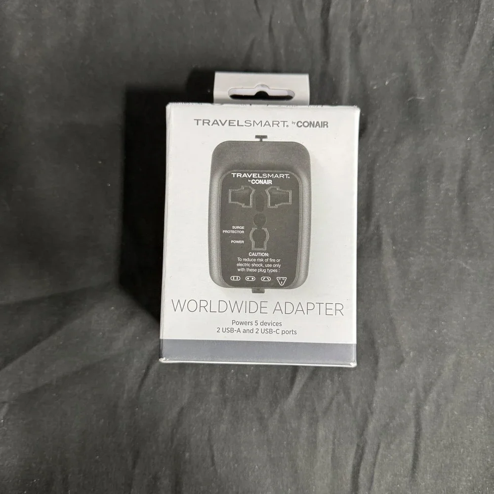 Travel Smart All-in-One Travel Adapter with USB Ports - Black